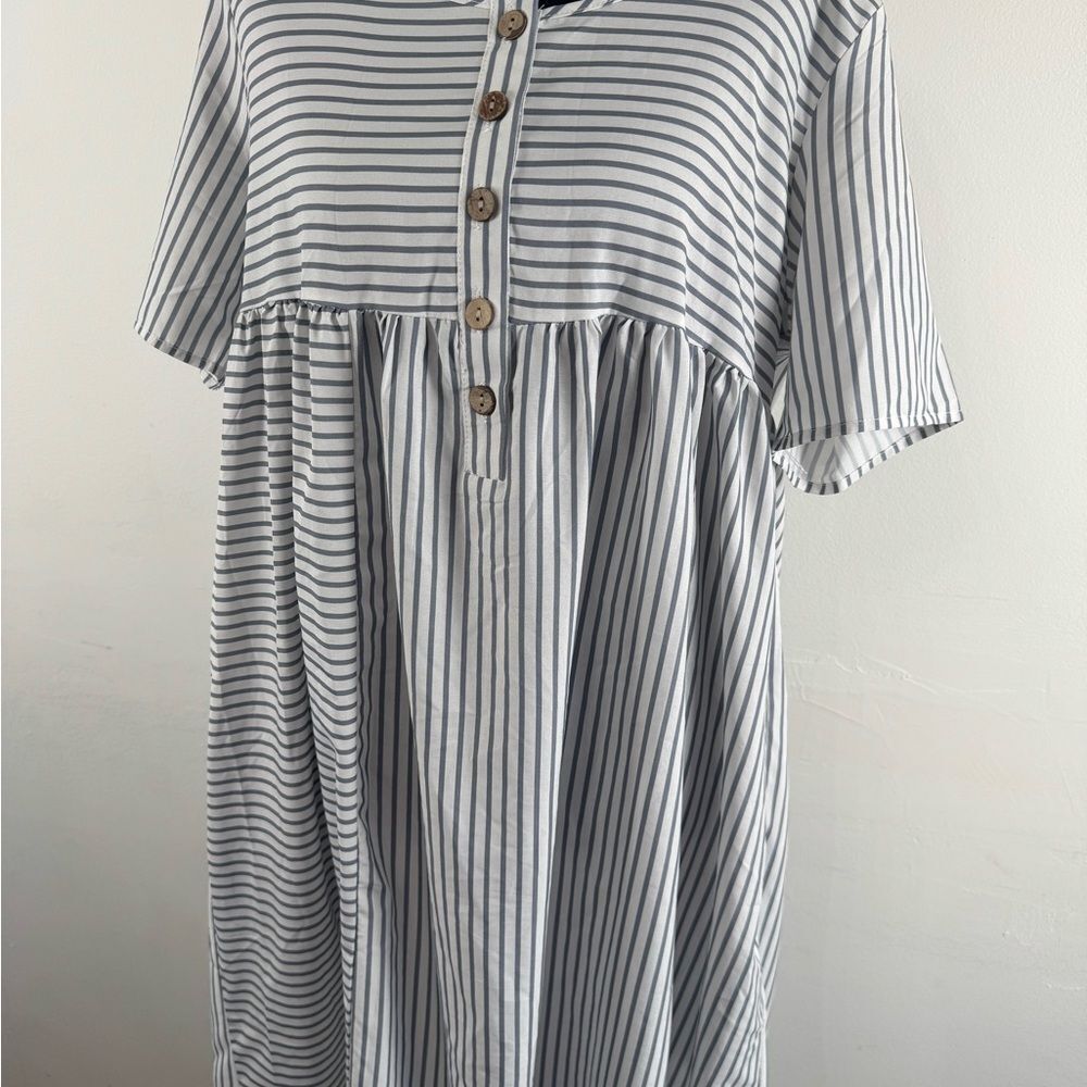 Striped Button-Down Dress